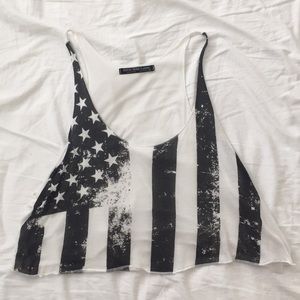 American Flag Crop Top